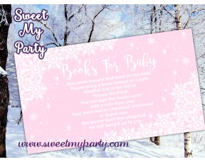 Winter Wonderland Baby Shower pink books for baby tickets,(pink 5)